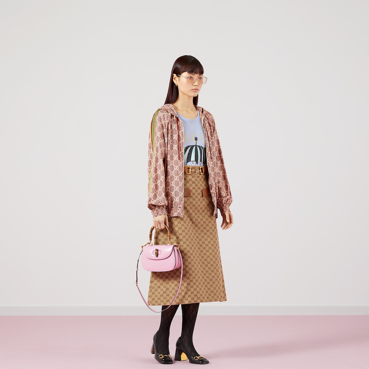 Gucci Bamboo 1947 small bag in pink leather | GUCCI® US