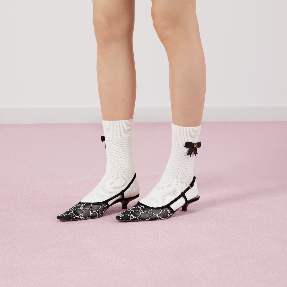 GG クリスタル ウィメンズ スリングバック パンプス