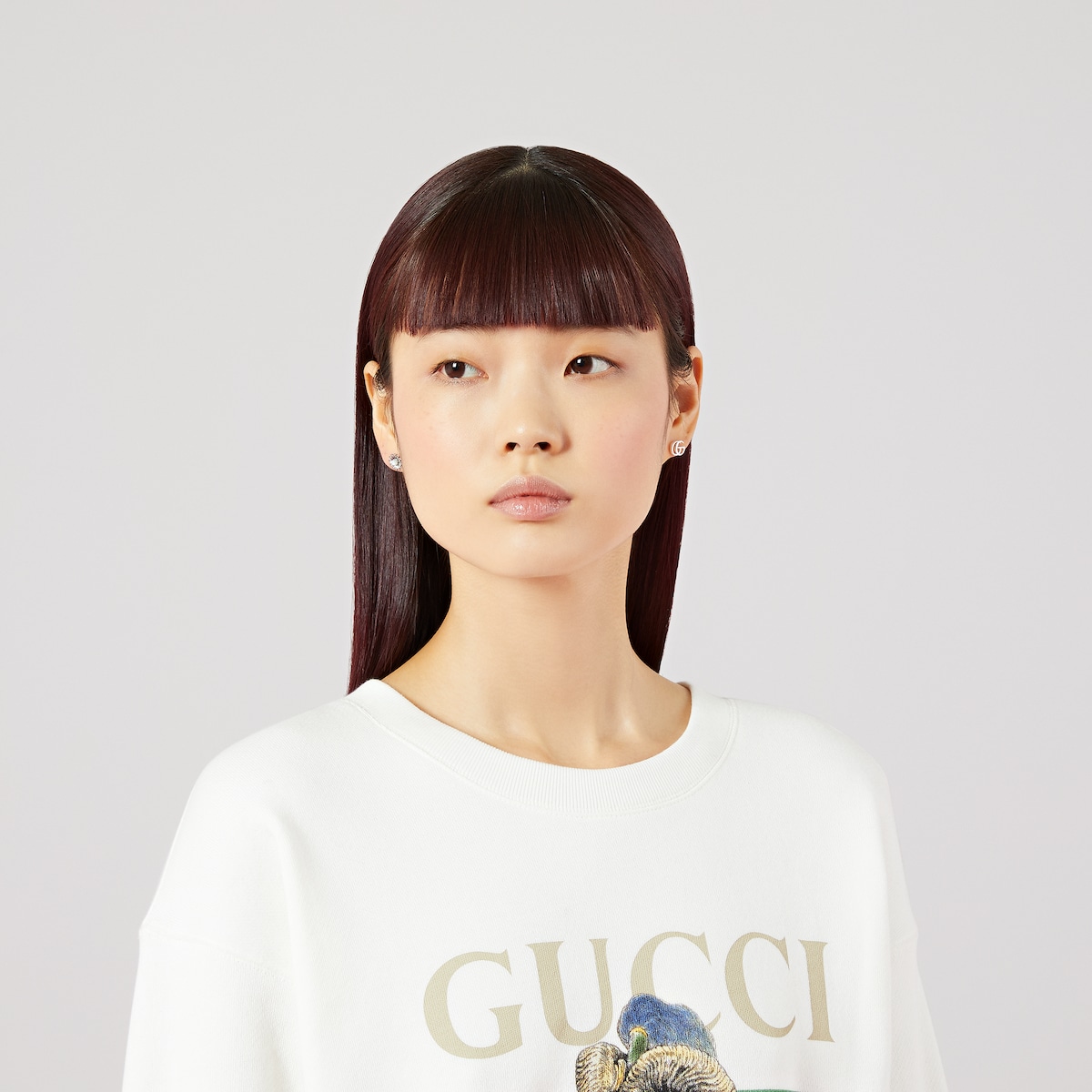 グッチ シルバージュエリーダブルG フラワー スタッズ ピアス | GUCCI® JP