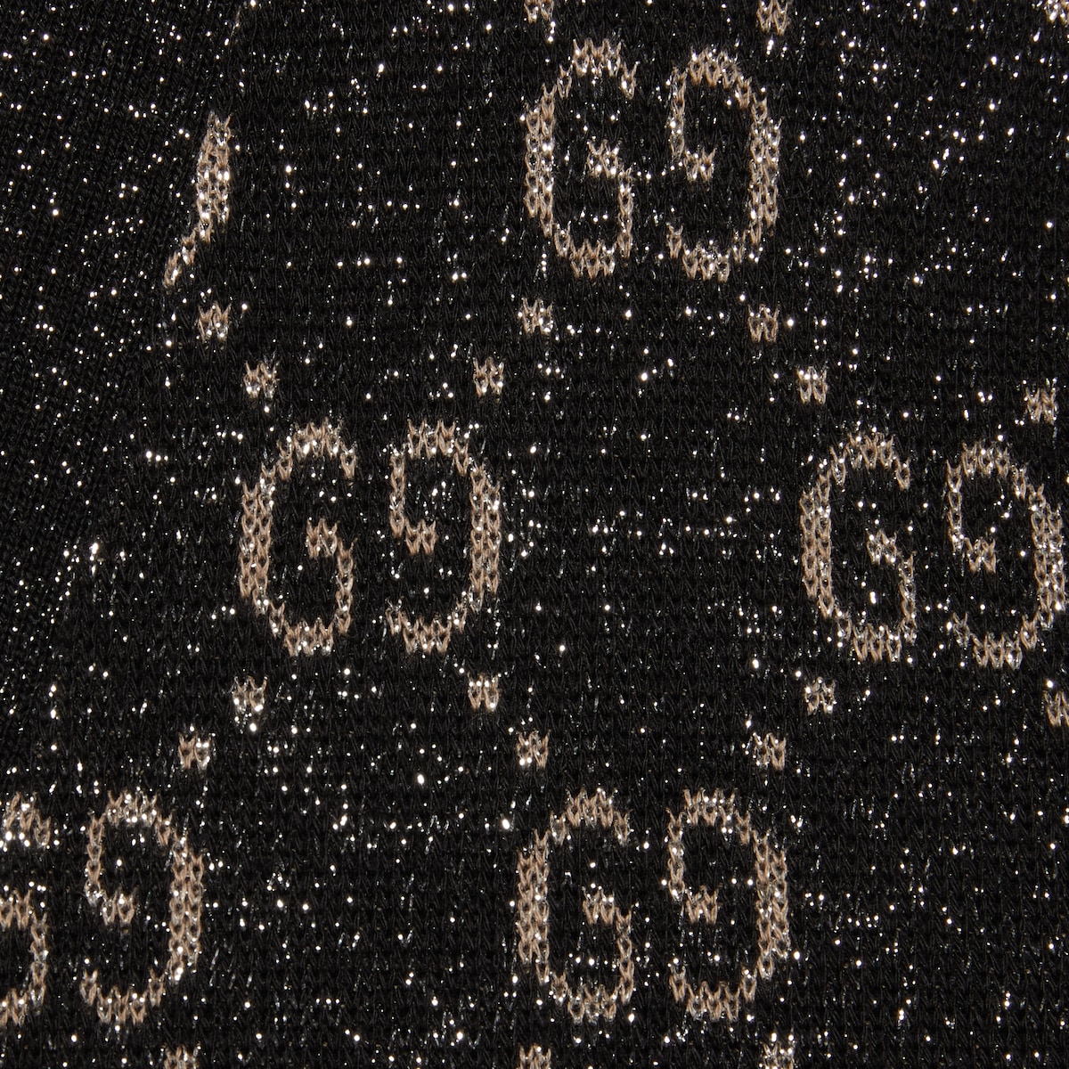 Lamé GG jacquard cardigan in black and beige | GUCCI® US