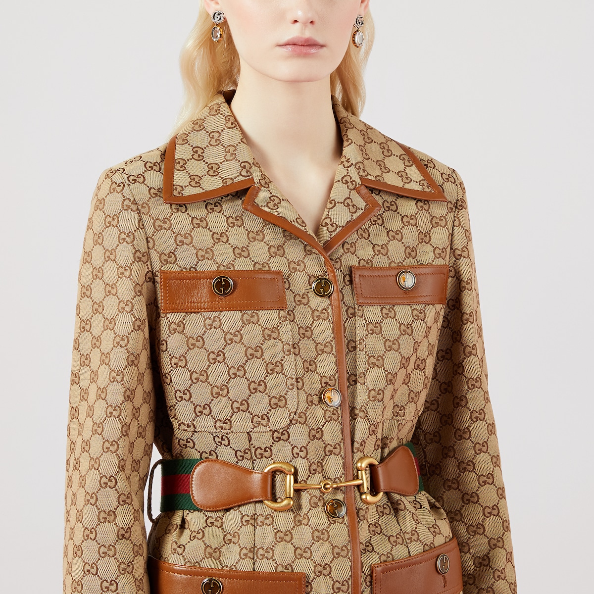 注目の新作♪【GUCCI】GGキャンバス ジャケット Gucci グッチ ジャンボ GG キャンバス ジャケット - FARFETCH