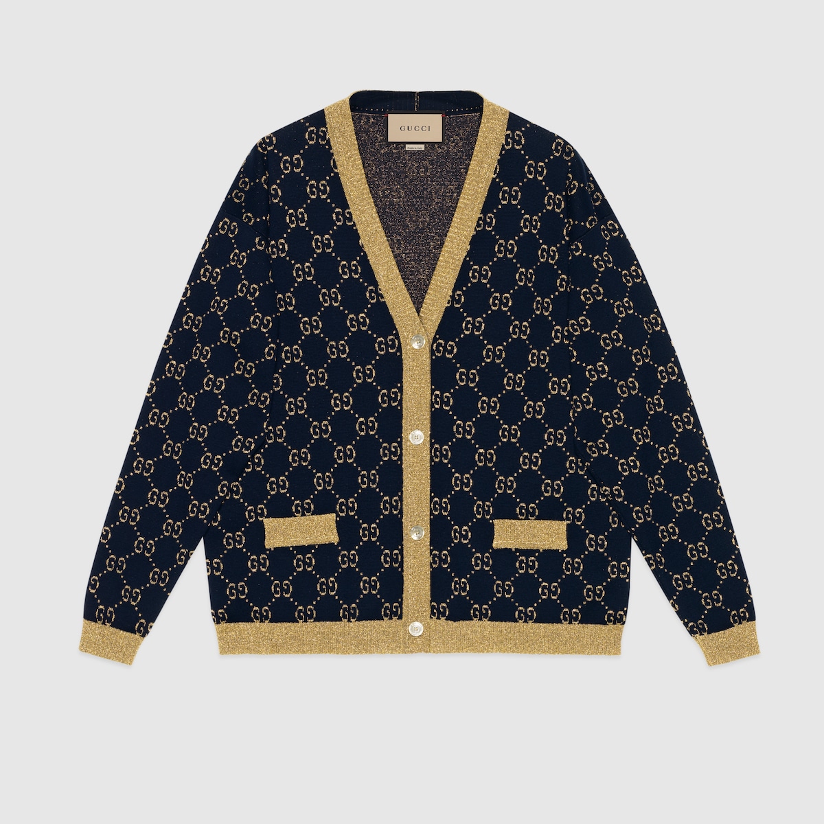 【新品未使用】24SS Hand knit lame cardigan Chunky Cardigan Hand Knit Oversized Cardigan Knitted