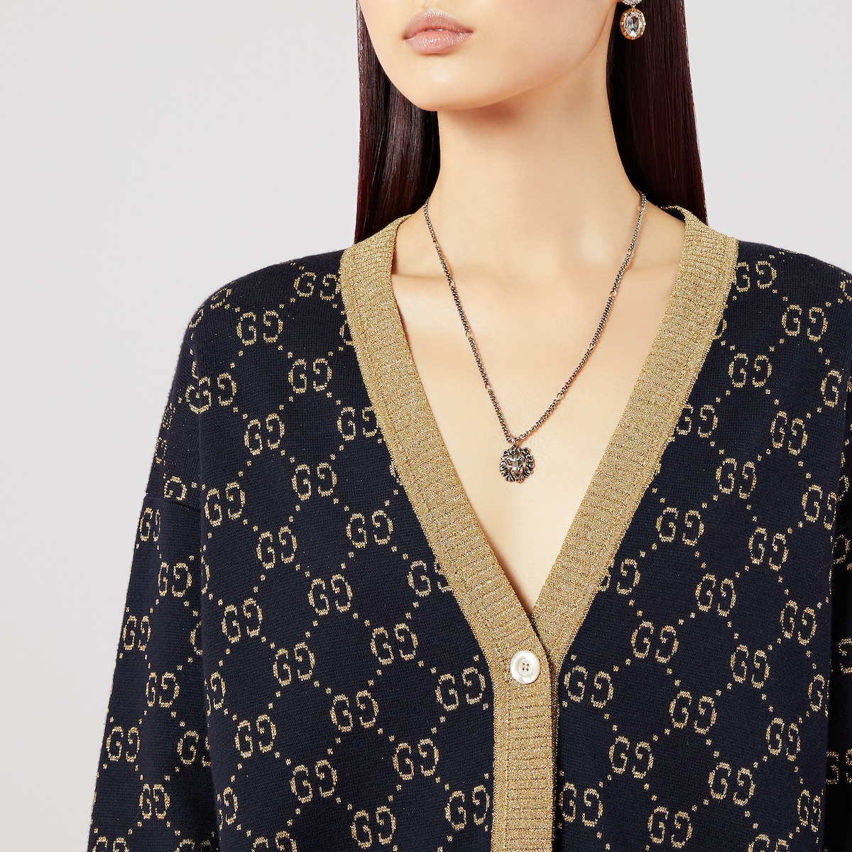 ブルゾン Gucci Caban In Lana Seta Gucci boy's wool viscose sweater with all over logo