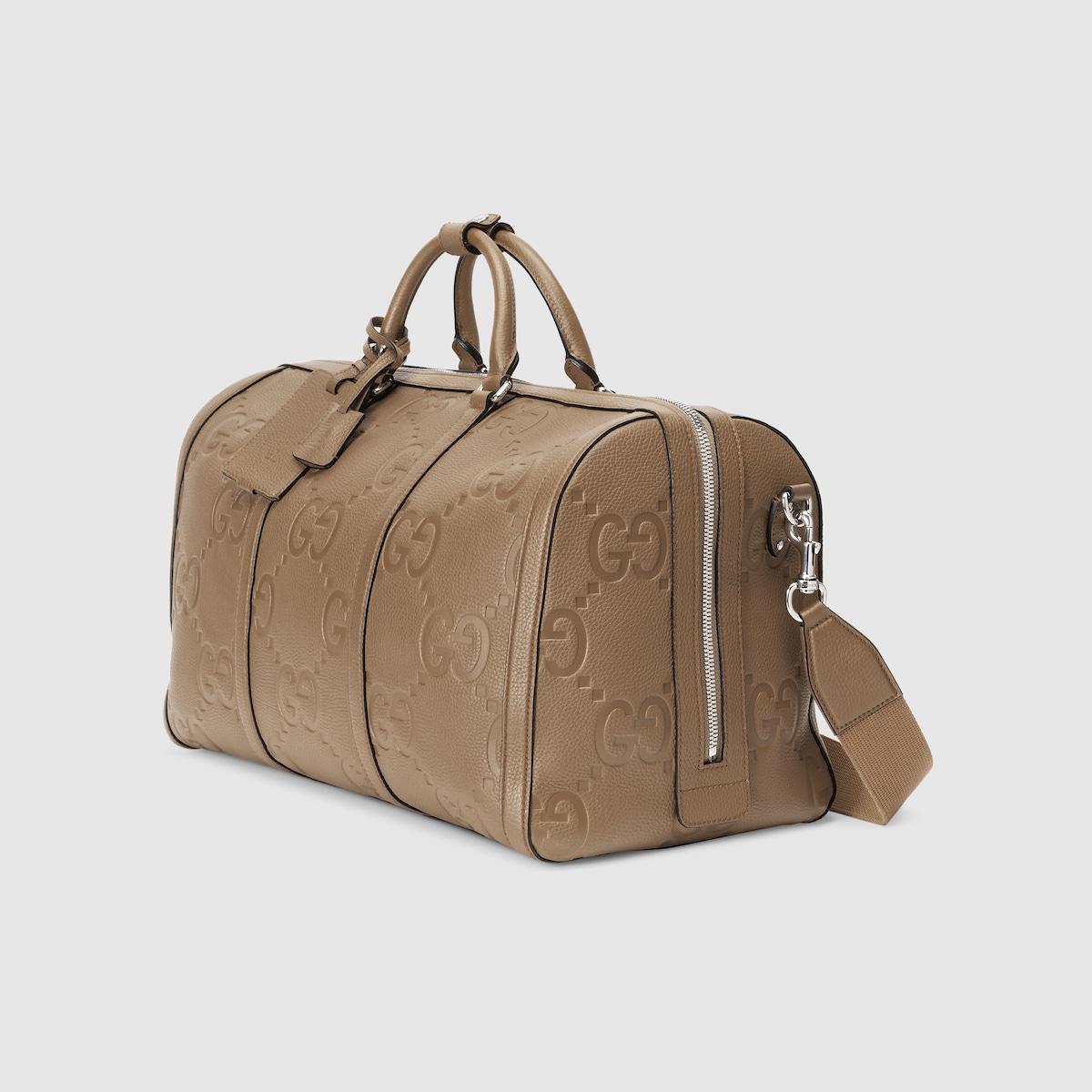 Jumbo GG small duffle bag in taupe leather GUCCI® PL