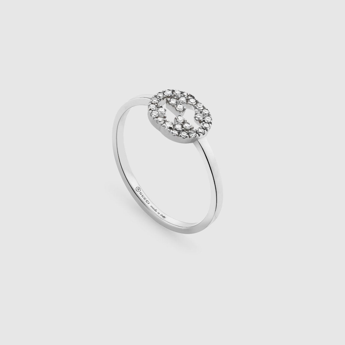 Gucci Interlocking diamond 18k ring in 18k white gold | GUCCI® US