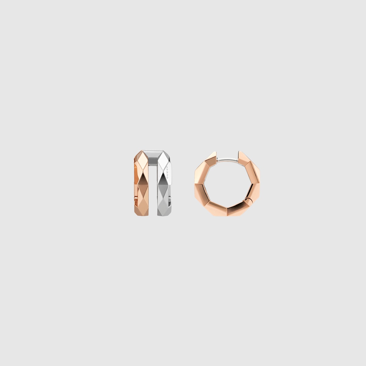 Gucci Link to Love double earrings in 18k rose white gold