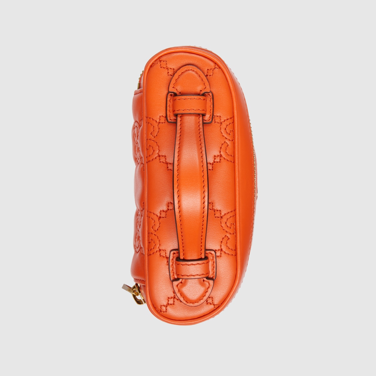GG Matelassé top handle mini bag in orange leather | GUCCI® SG