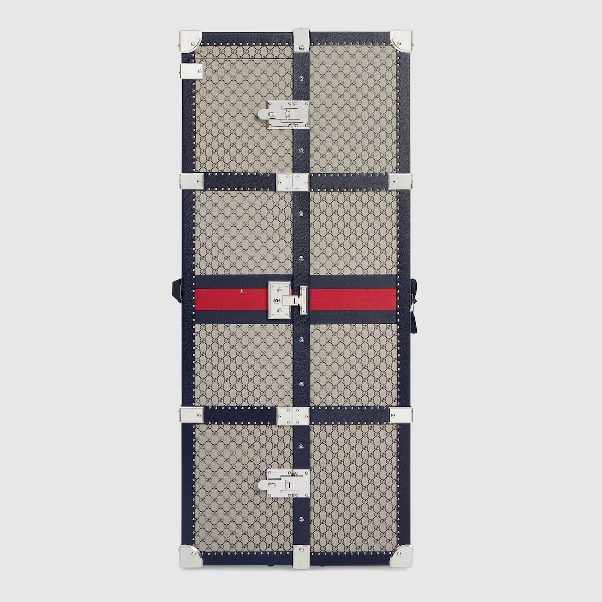 Gucci Savoy〕トランク ・ベージュ＆ブルー GGスプリーム キャンバス