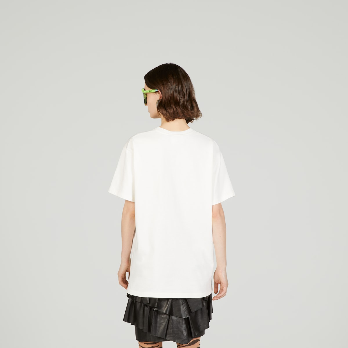 Gucci lipstick print print cotton T-shirt in white | GUCCI® US