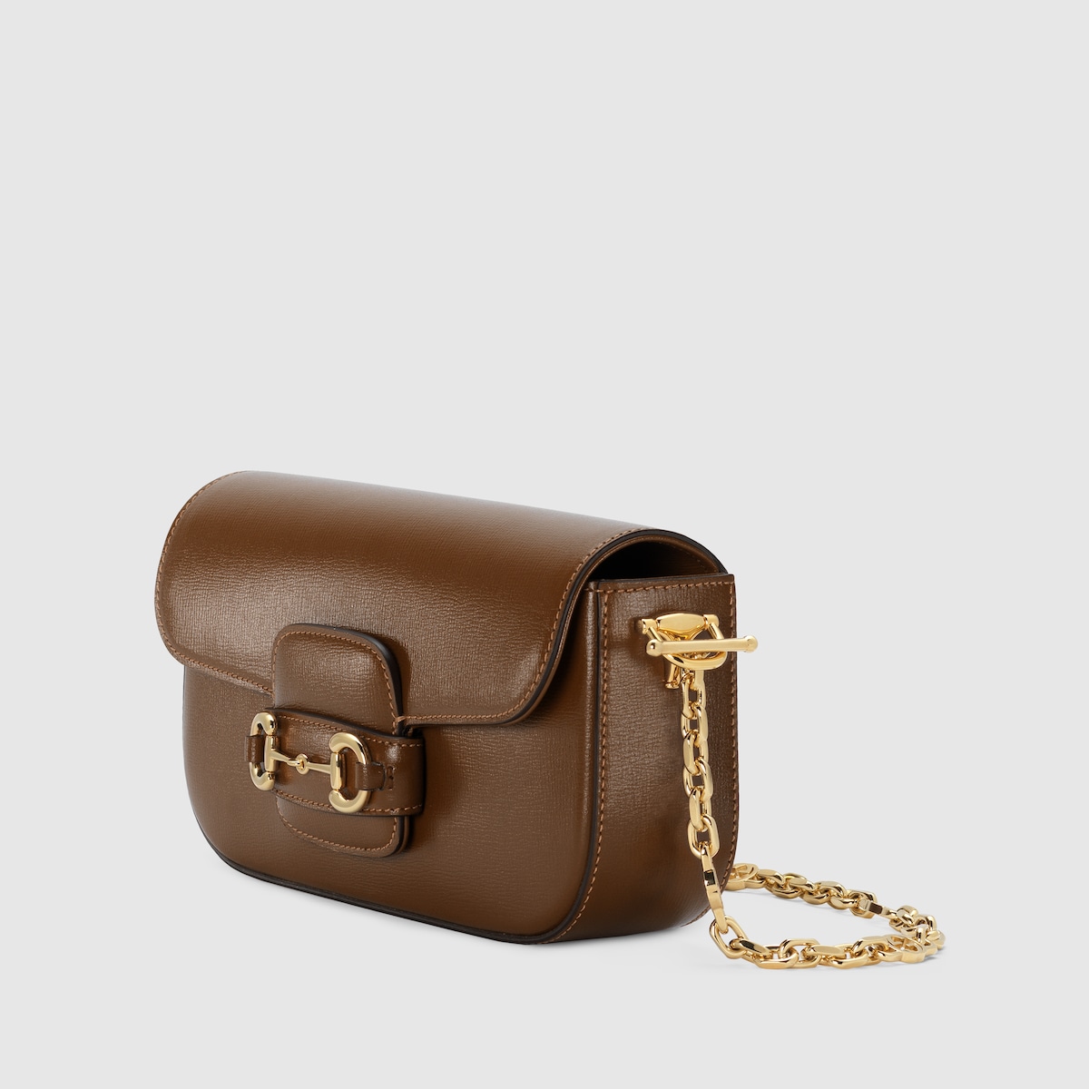 【関税&送料込】Gucci Horsebit 1955 Smooth Leather Shoulder Gucci Horsebit 1955 small shoulder bag in brown leather