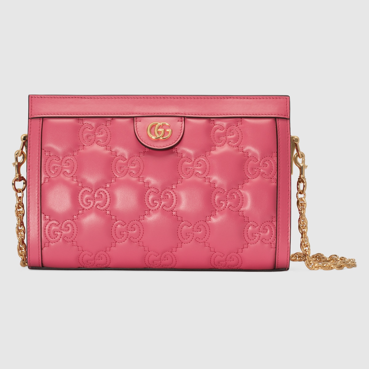 GG Matelassé small shoulder bag in pink leather | GUCCI® SG