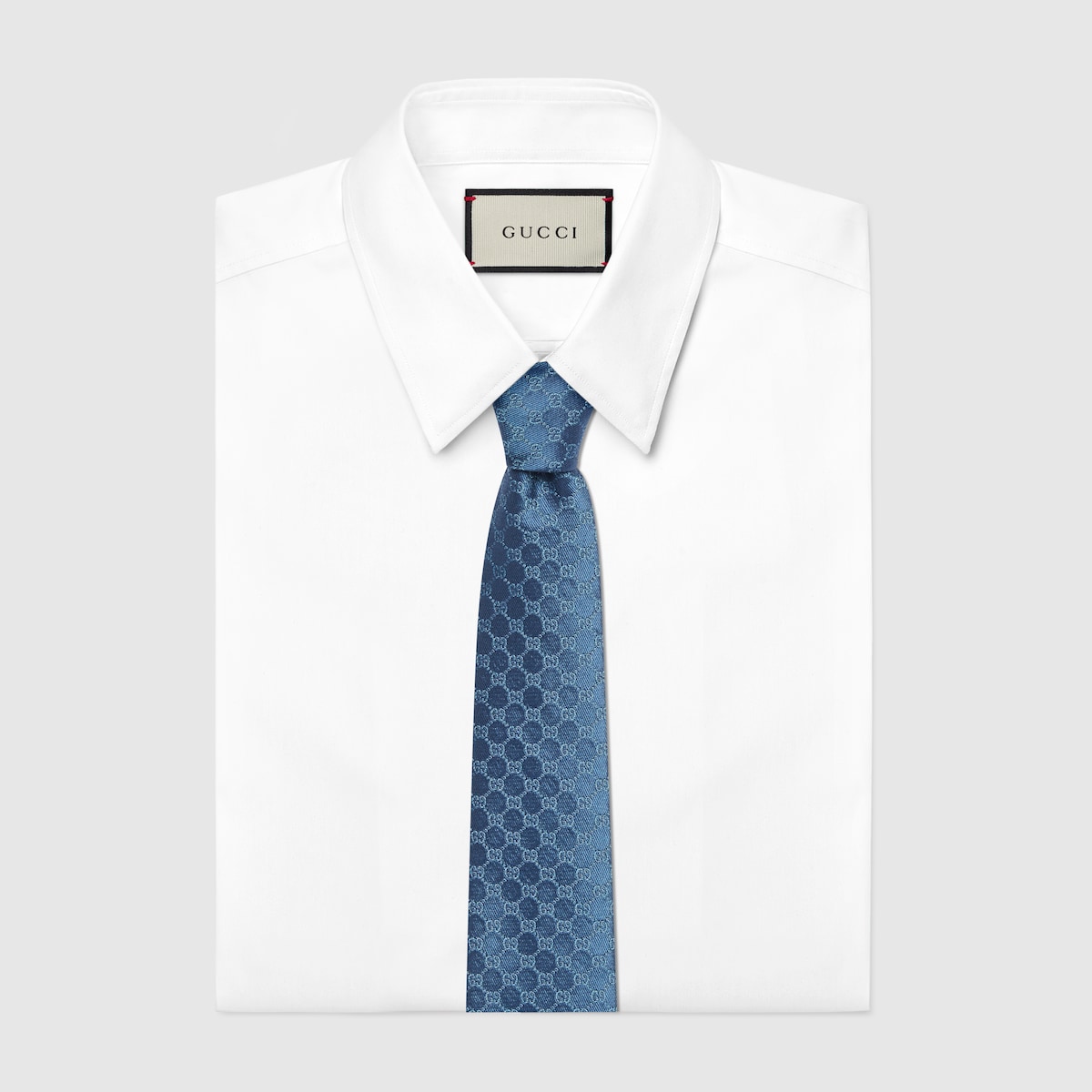 GG silk jacquard tie in light blue | GUCCI® US