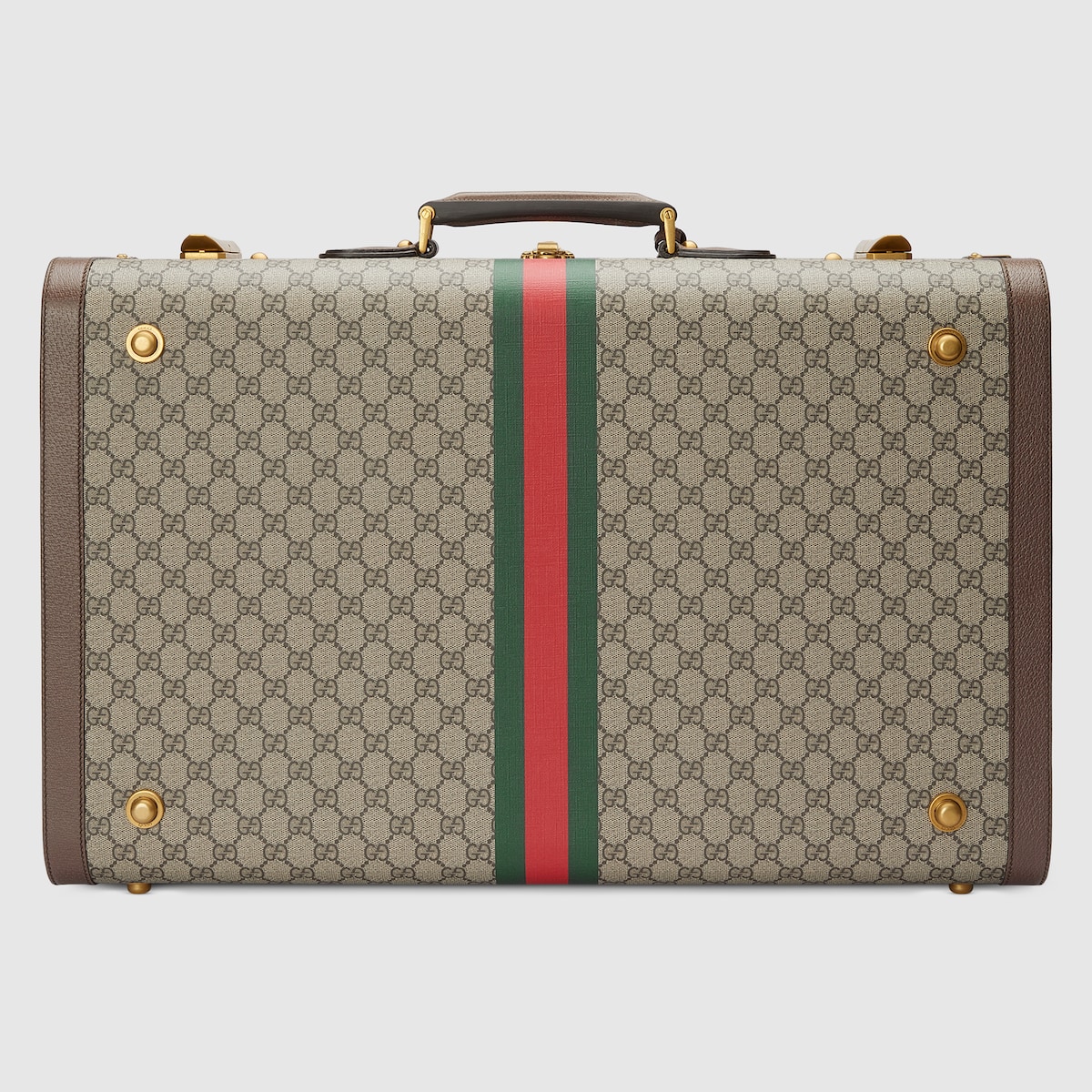 Gucci Savoy large suitcase in beige and ebony Supreme | GUCCI® UK