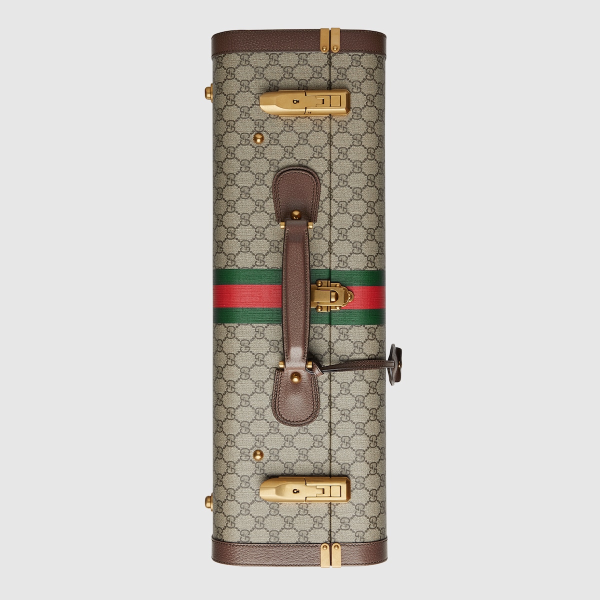 Gucci Savoy large suitcase in beige and ebony Supreme | GUCCI® US