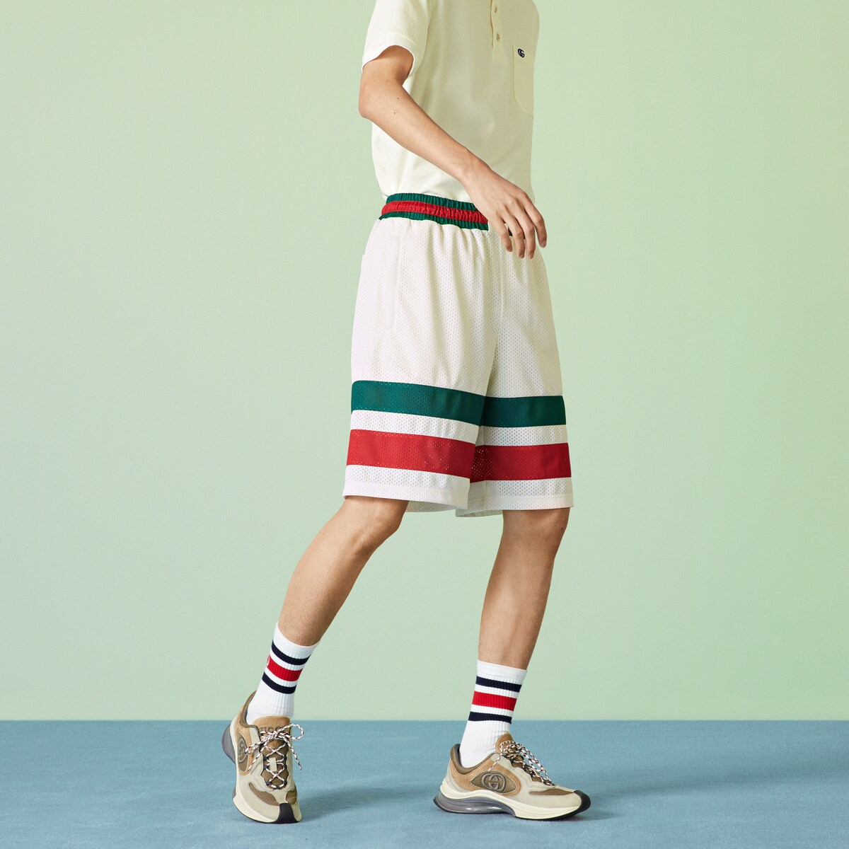 White mesh shorts men's store