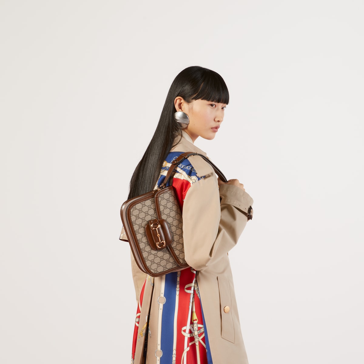 グッチ ホースビット 1955〕ミディアム ショルダーバッグ ・GG