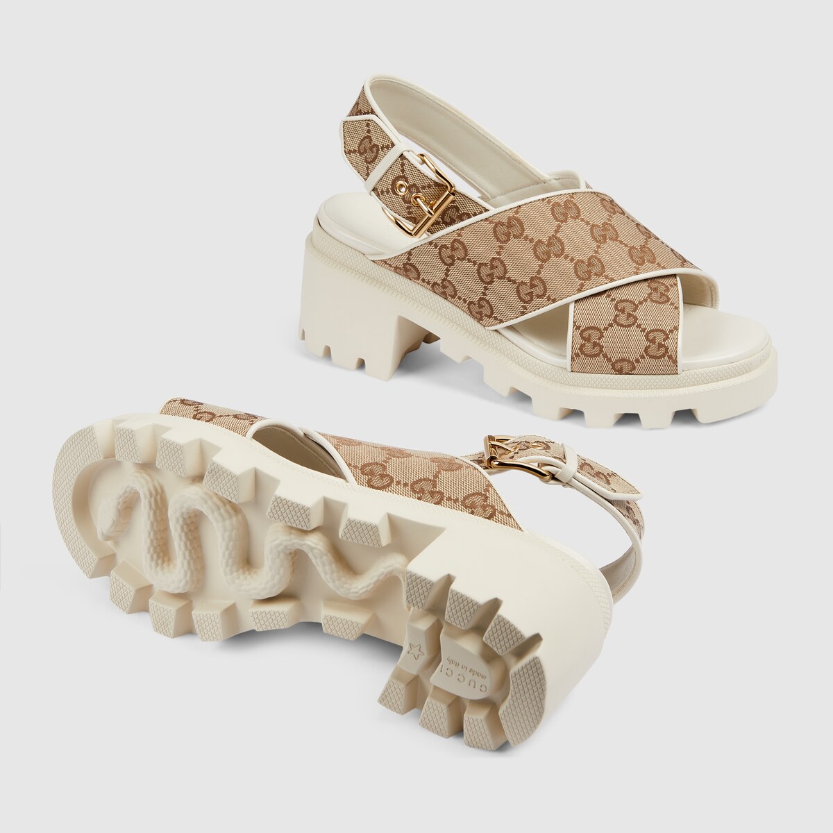 Women's GG lug sole sandal in GG Supreme GUCCI® UK