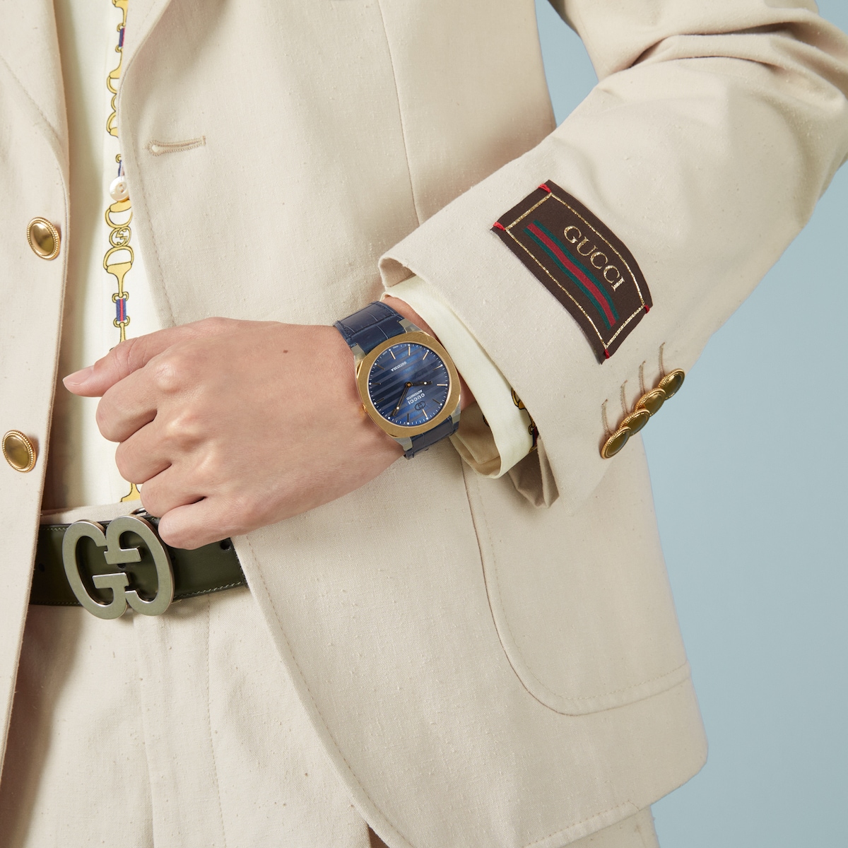 GUCCI 25H〕ウォッチ（40 mm） ・ブルー アリゲーター | GUCCI公式