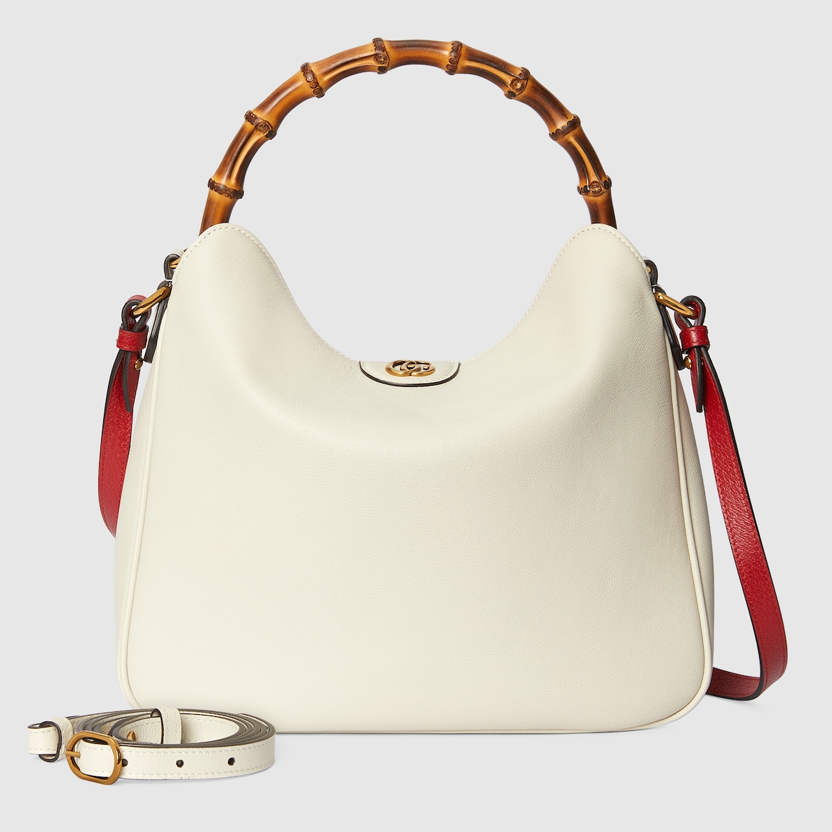 Borsa a spalla Gucci Diana misura media in pelle bianca