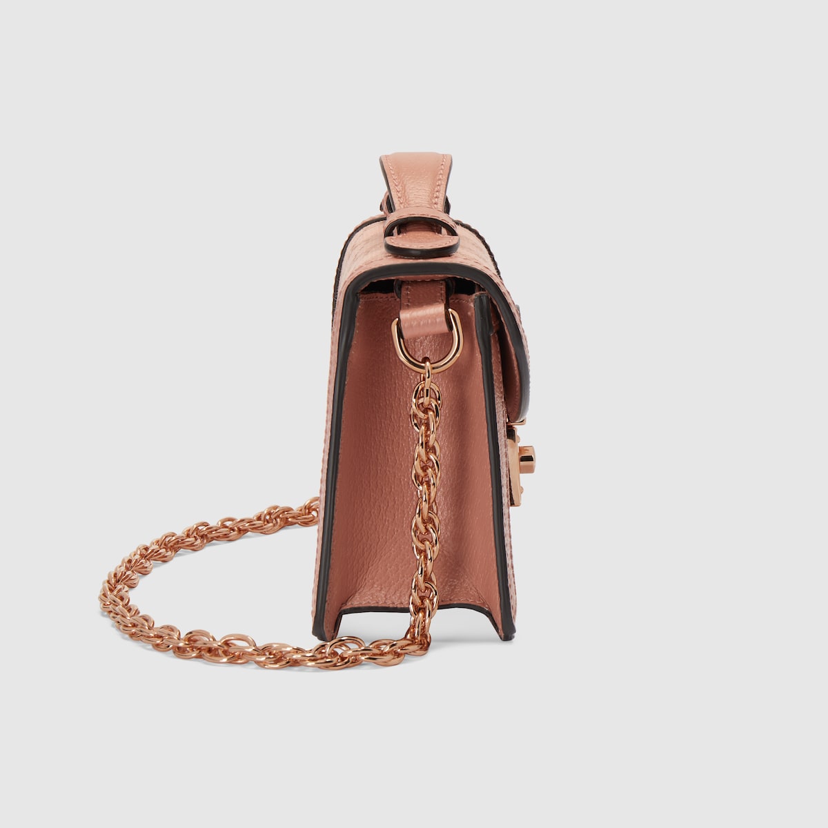 GG OPHIDIA MINI 19 BUCKET LIGHT PINK CANVAS AND CALFSKIN