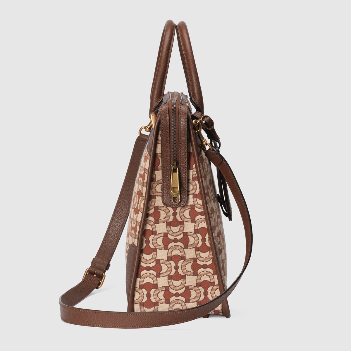 激安超特価 最大80%オフ  Interlocking G Horsebit jacquard briefcase in beige and dark 小物
