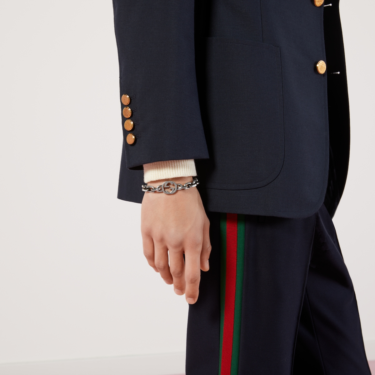 GUCCI retailer hollow square G bracelet