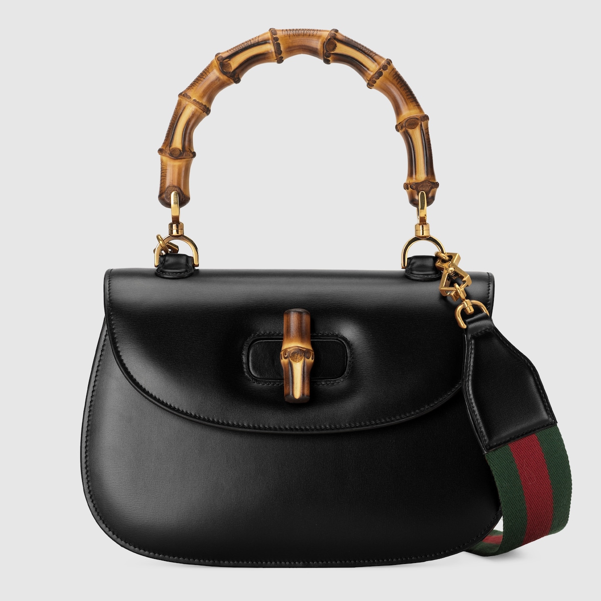 Gucci Bamboo 1947 medium top handle bag in black leather GUCCI Canada