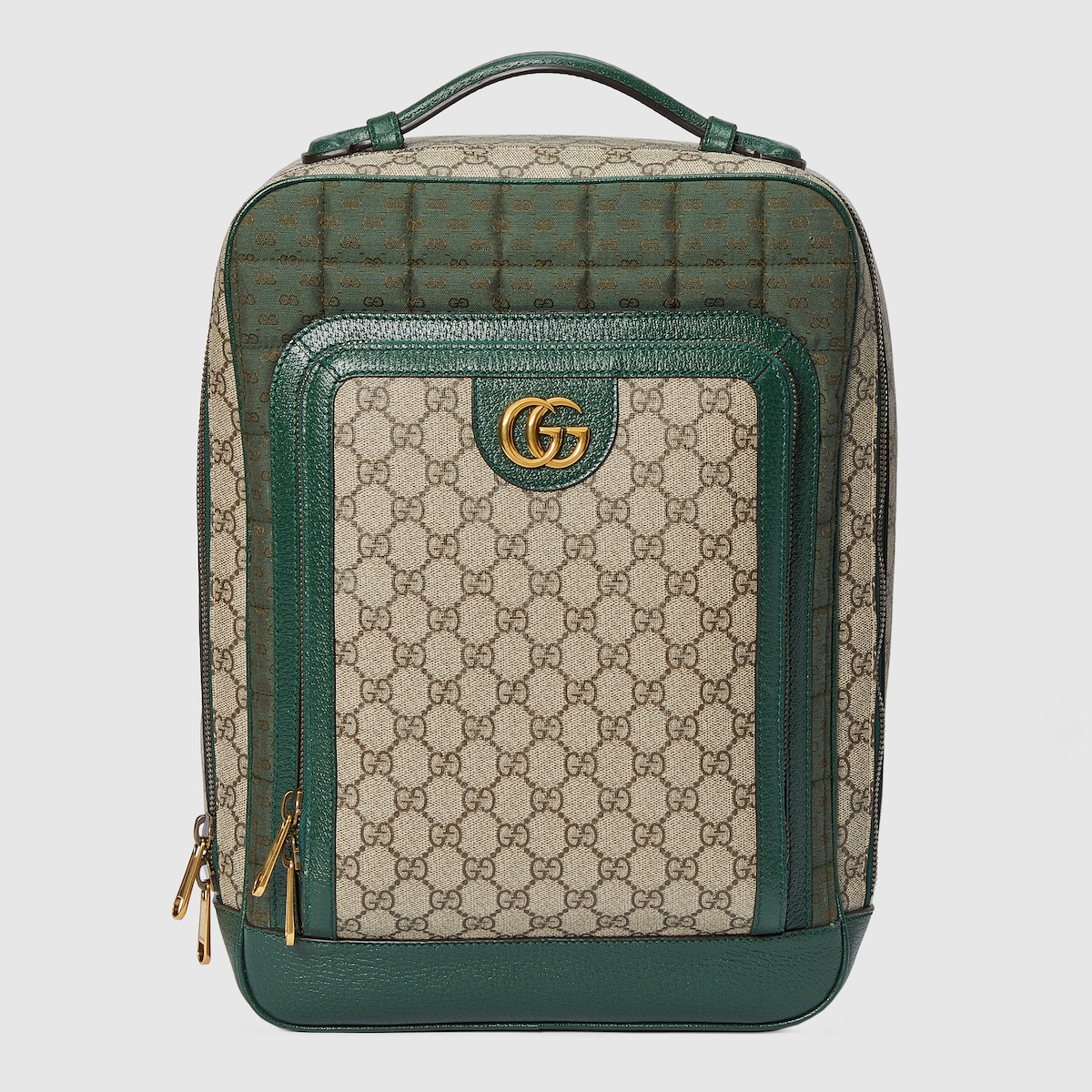 Medium backpack with Double G in green GG canvas | GUCCI® SG