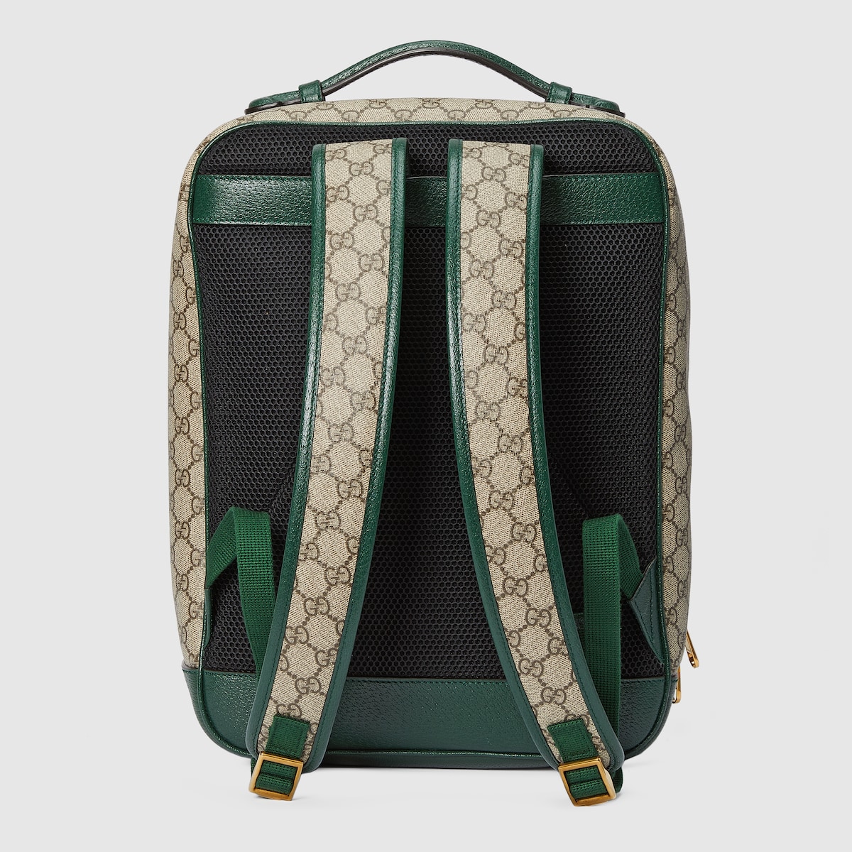 Medium backpack with Double G in green GG canvas | GUCCI® SG