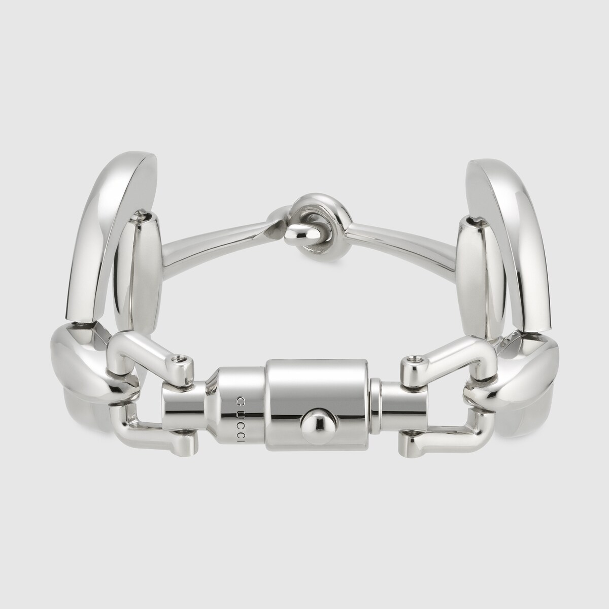 Horsebit bracelet in palladium toned metal GUCCI US