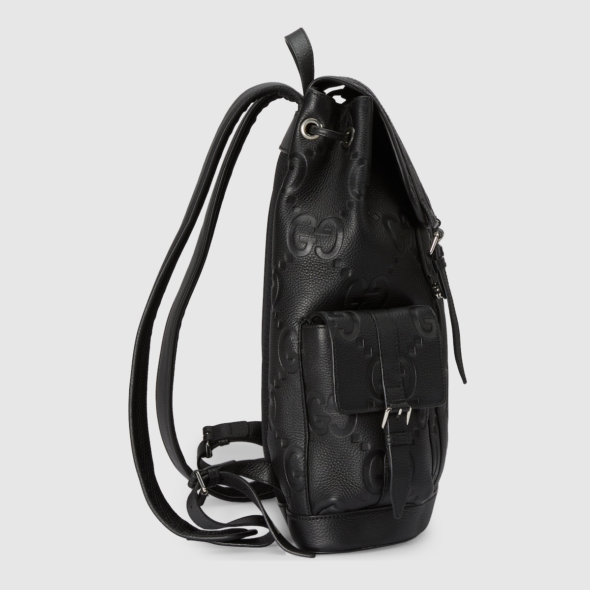 Jumbo GG backpack in black leather | GUCCI® US