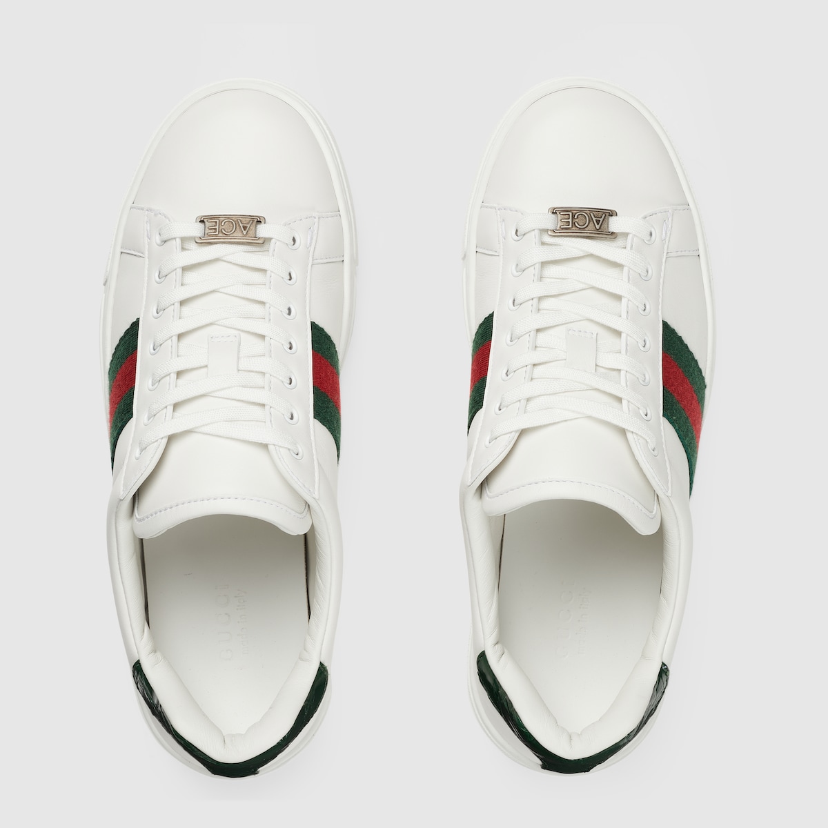 Sneaker Ace donna con dettaglio Web in pelle bianca GUCCI CH