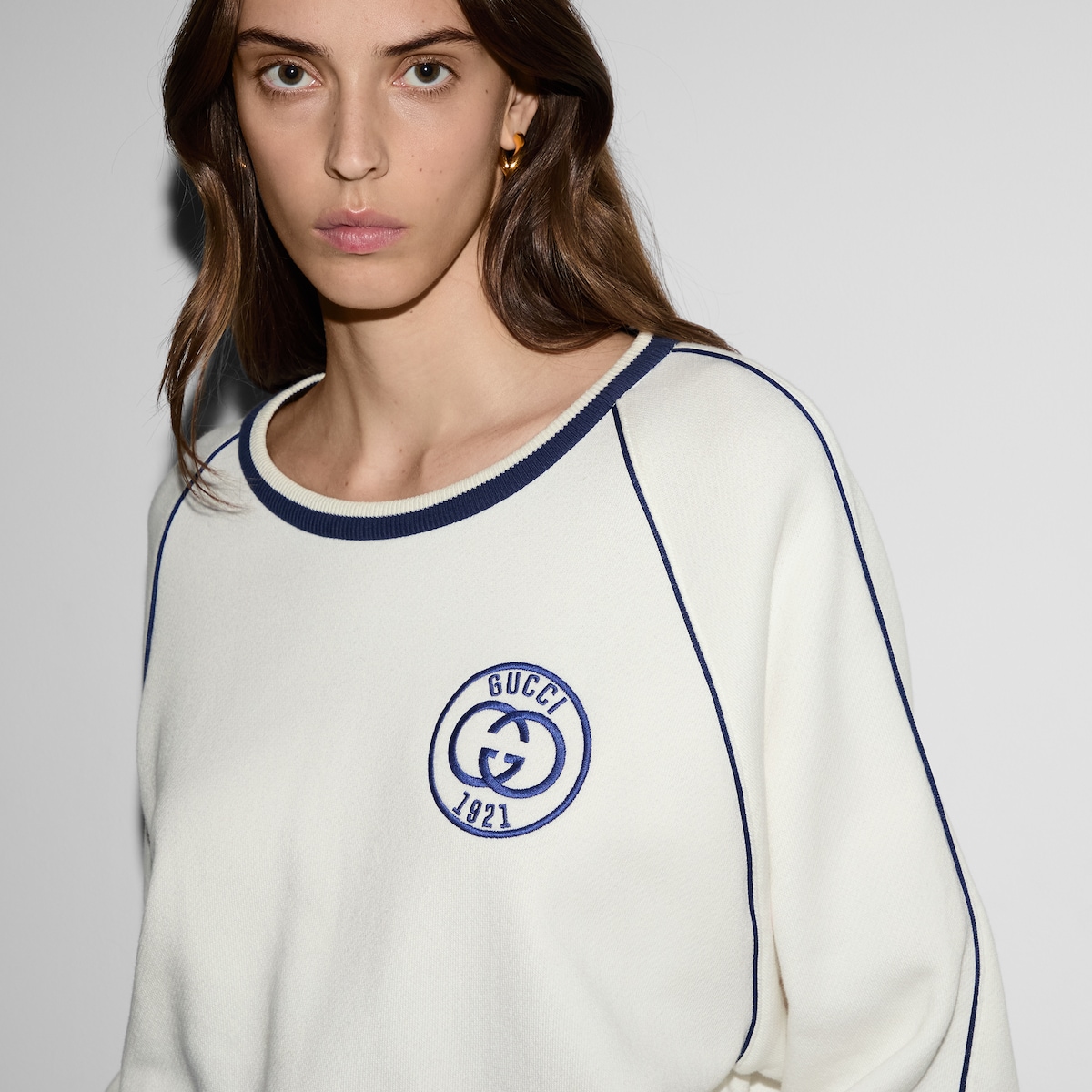 Gucci Women's Brushed Cotton Jersey Sweatshirt White main image 0