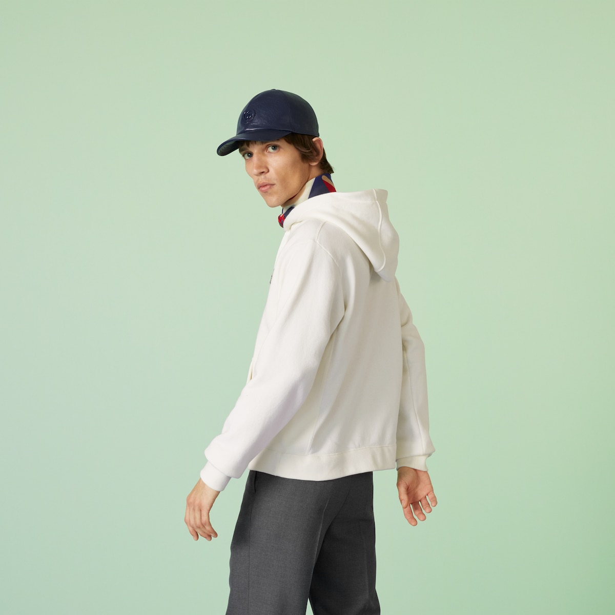 Cotton jersey hooded sweatshirt in off white | GUCCI® US