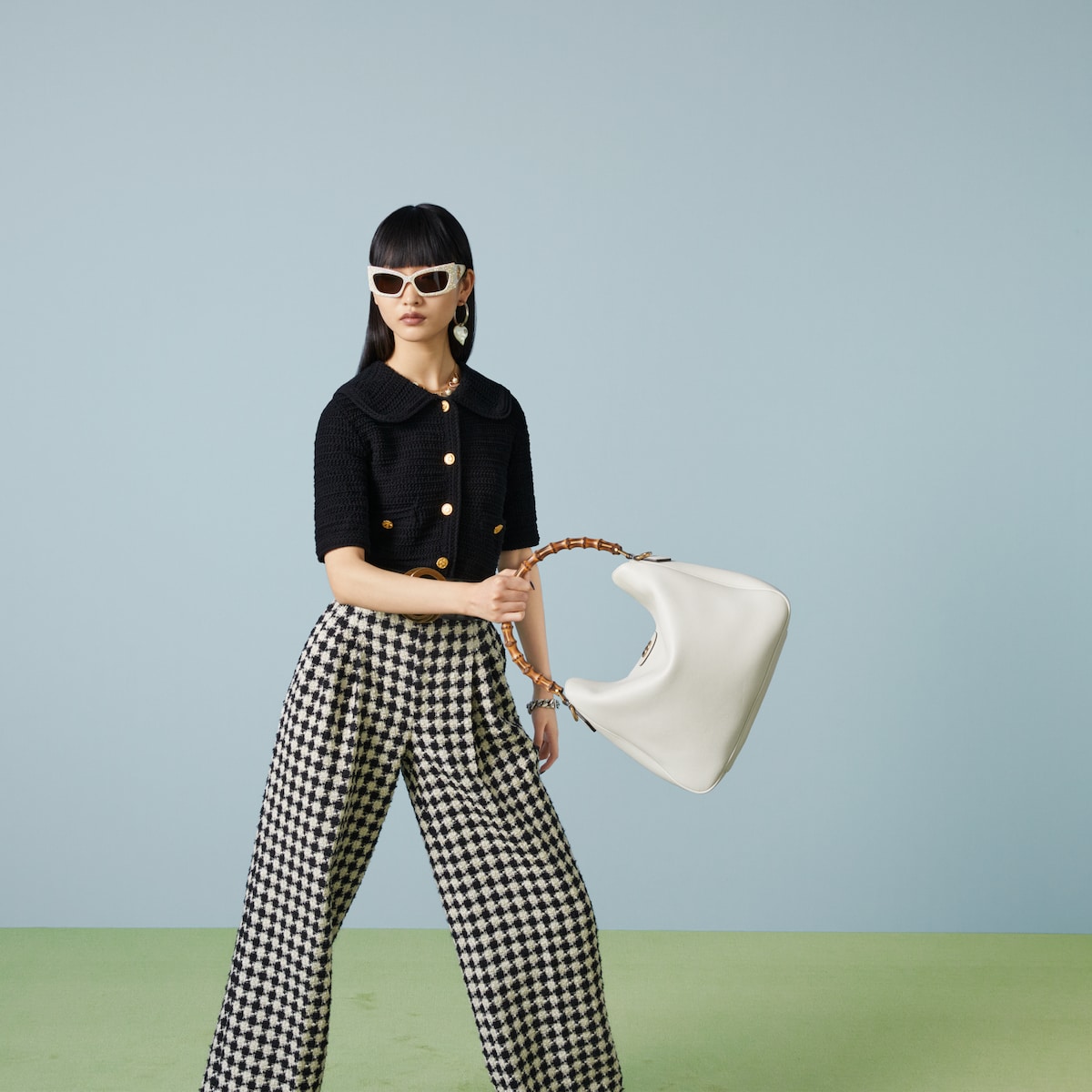 Gucci Diana large shoulder bag in white leather | GUCCI® US