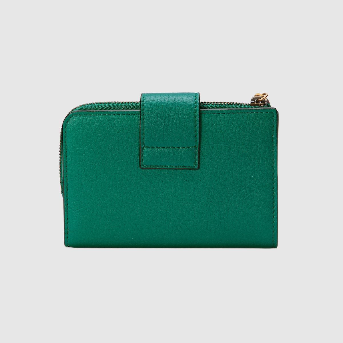 GUCCI バンブー付きダブルGミディアムウォレット グリーンレザー 折り財布 バンブー付き ダブルG ミディアム ウォレット ・エメラルド