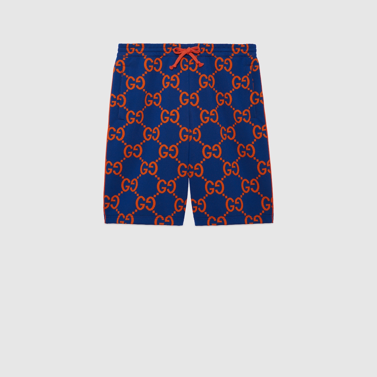GG cotton jacquard shorts in blue and orange GUCCI FI