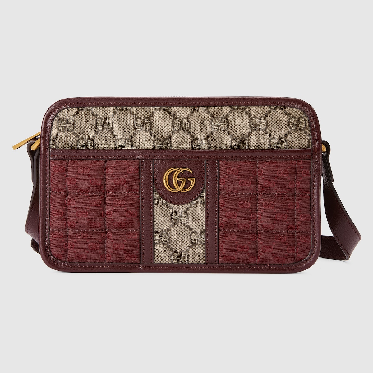 Mini GG canvas mini shoulder bag in burgundy GG canvas | GUCCI® SG