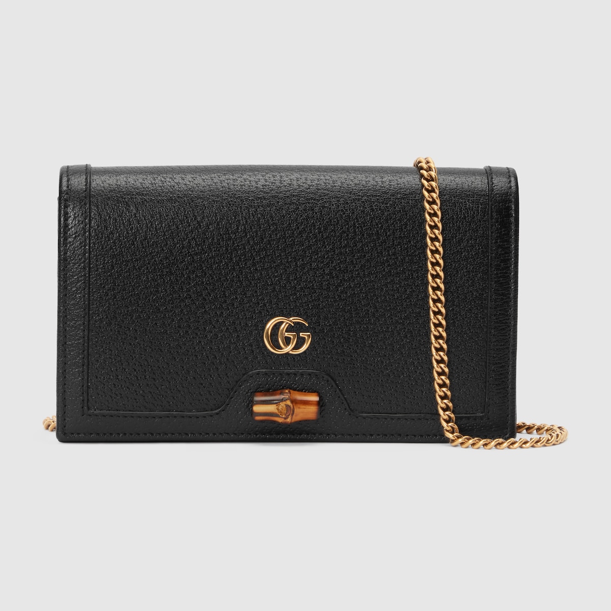 Gucci Diana mini bag with bamboo in black leather GUCCI UK