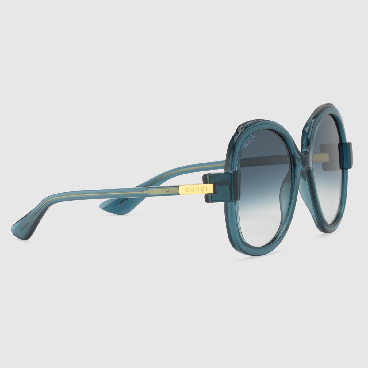 Round frame sunglasses in blue injection GUCCI® NZ