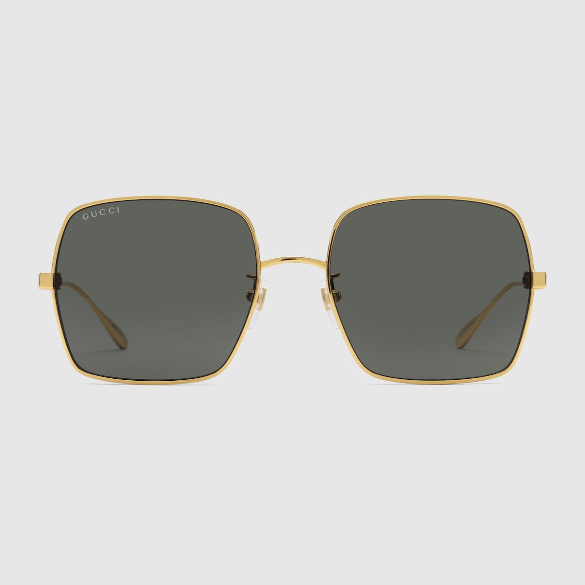 Square frame sunglasses in gold-toned metal | GUCCI® US