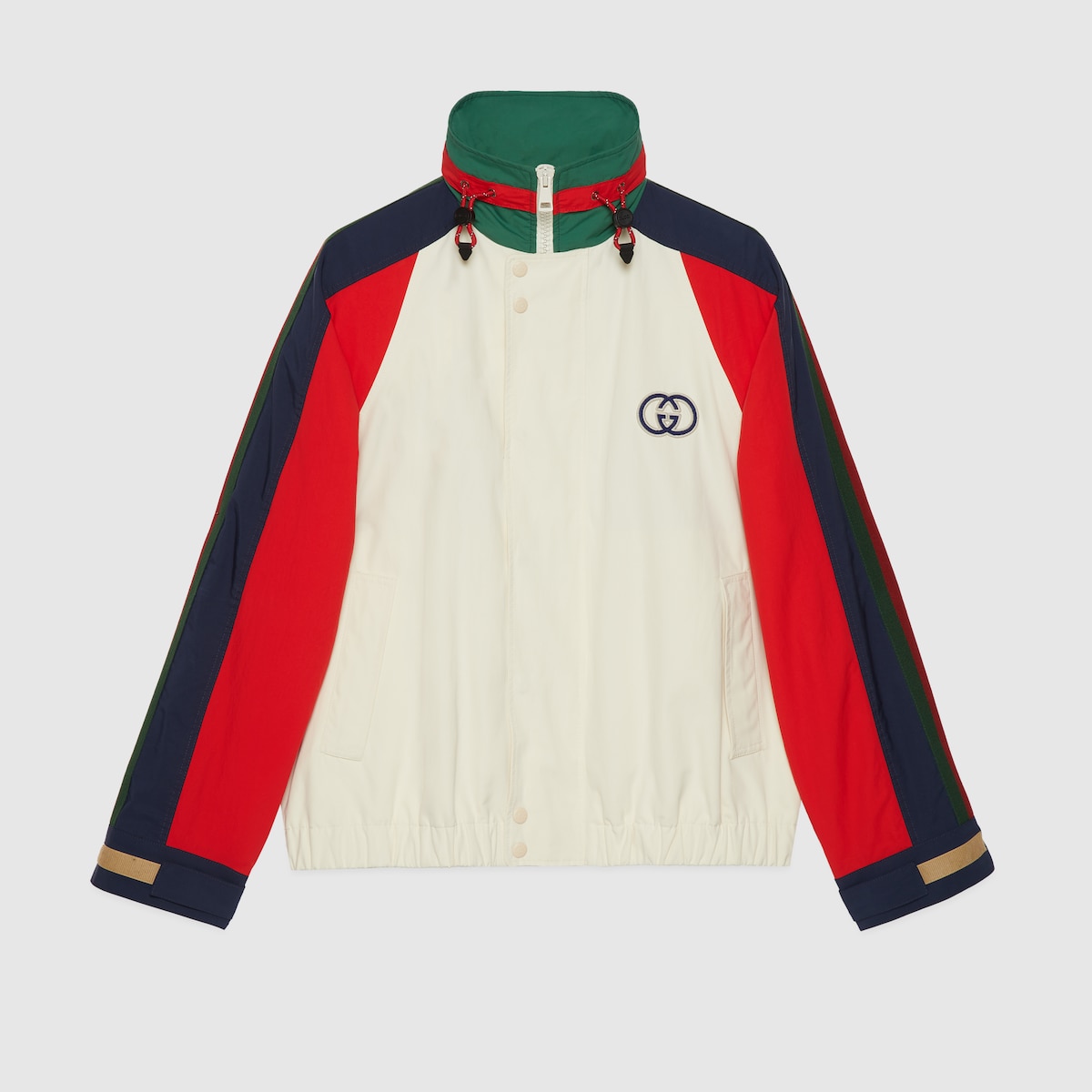 Cotton nylon jacket with patch in multicolor | GUCCI® US