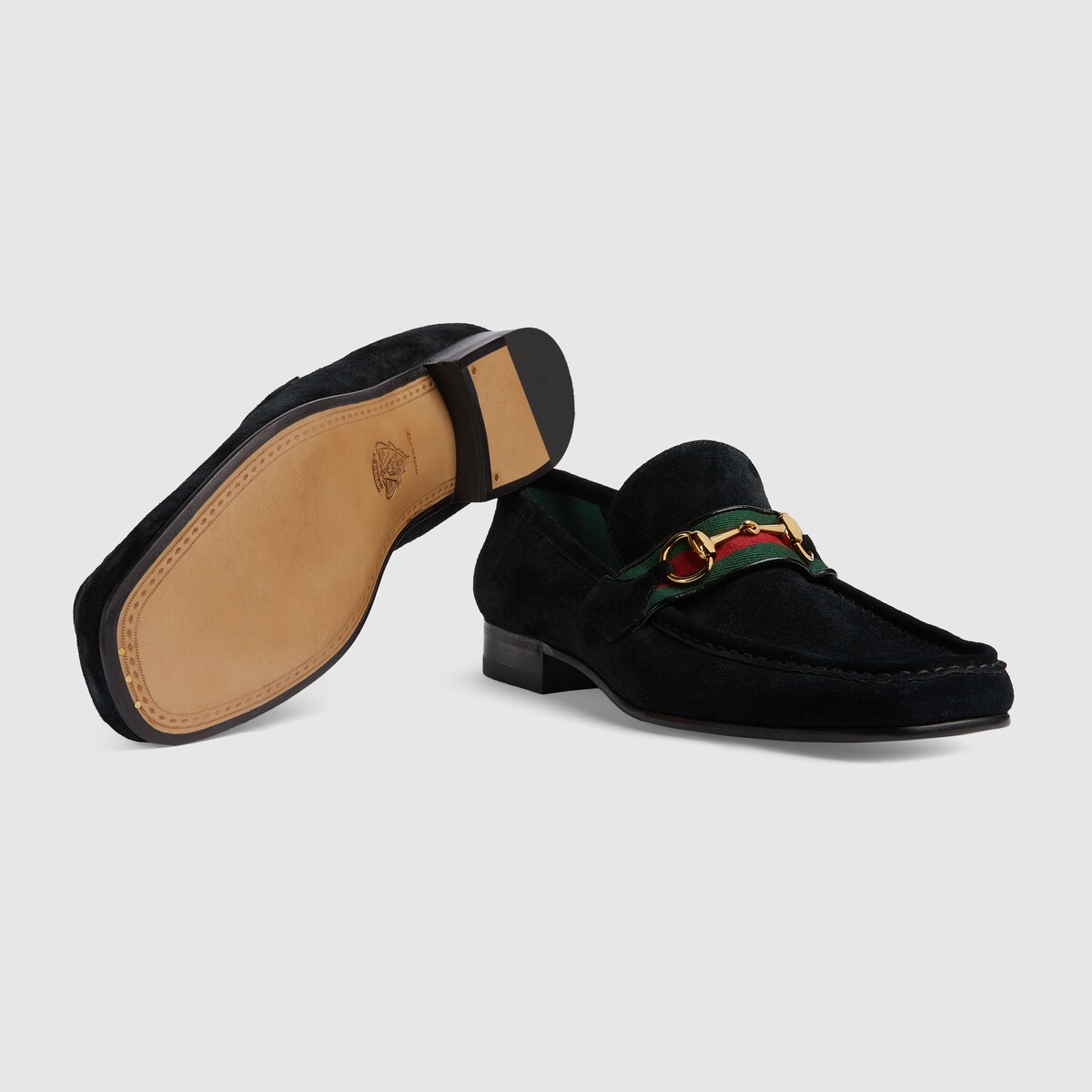 Mens black top suede gucci loafers