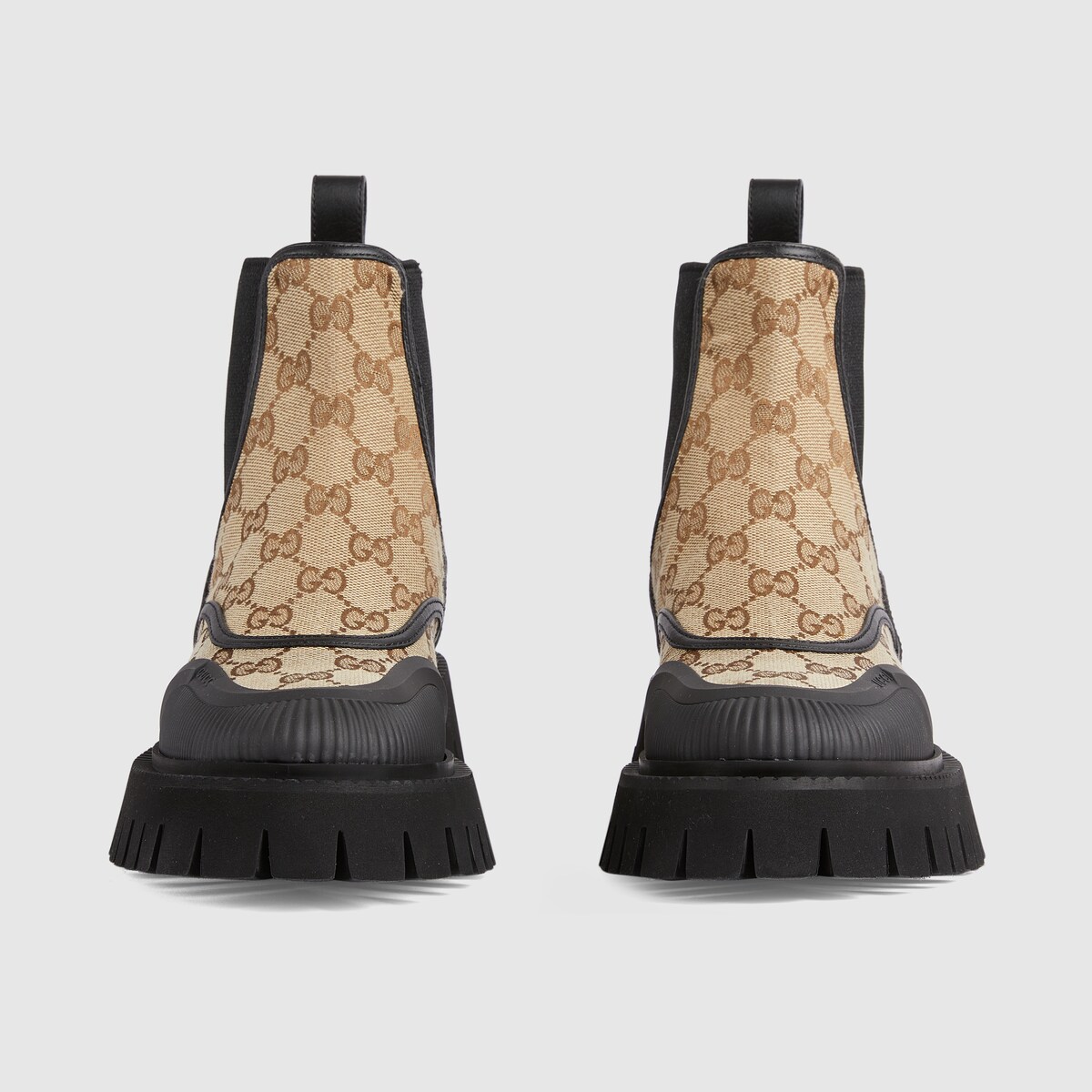 Women's GG canvas ankle boot in beige and ebony GG canvas GUCCI® UK