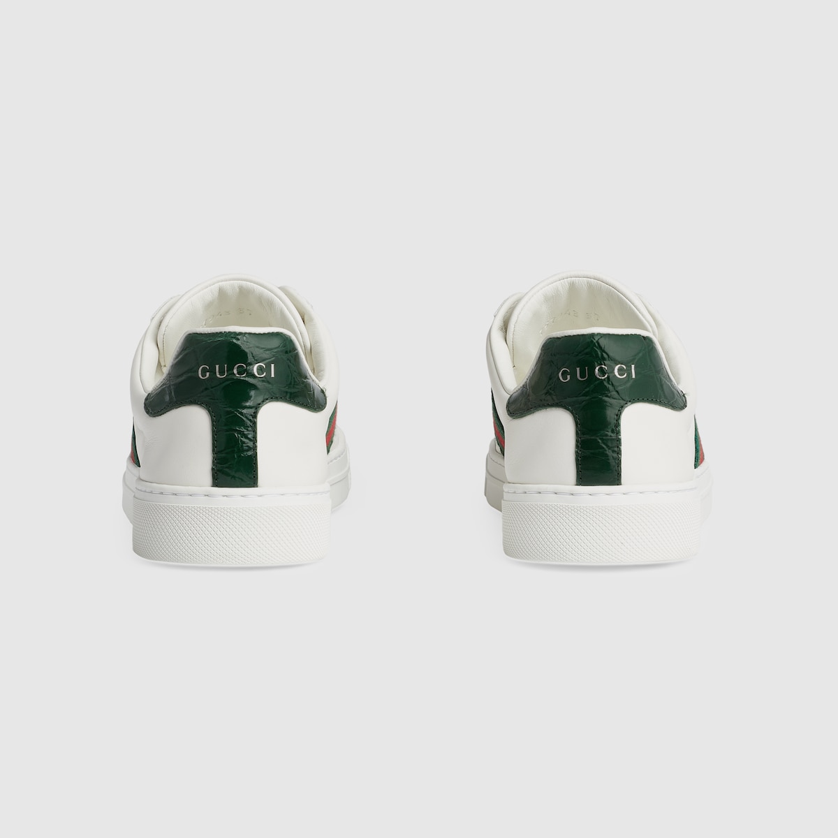 Sneaker Ace donna con dettaglio Web in pelle bianca GUCCI Italia