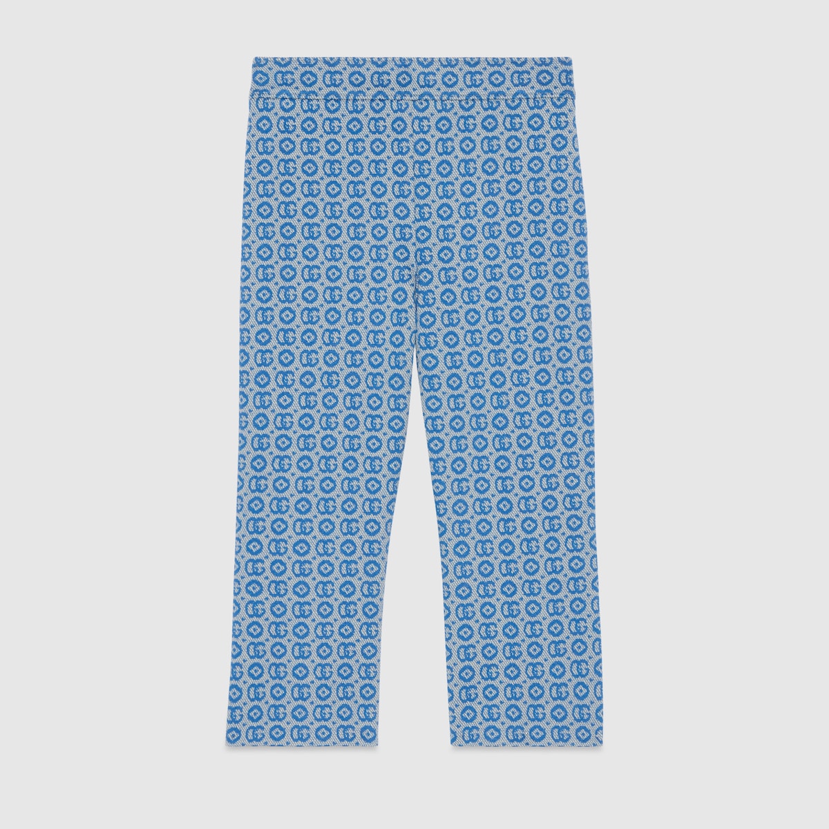 Pantalon pour enfant en jersey motif Double G en bleu et ivoire