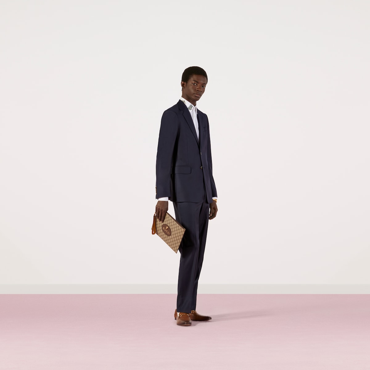 Straight fit wool suit in blue wool | GUCCI® US