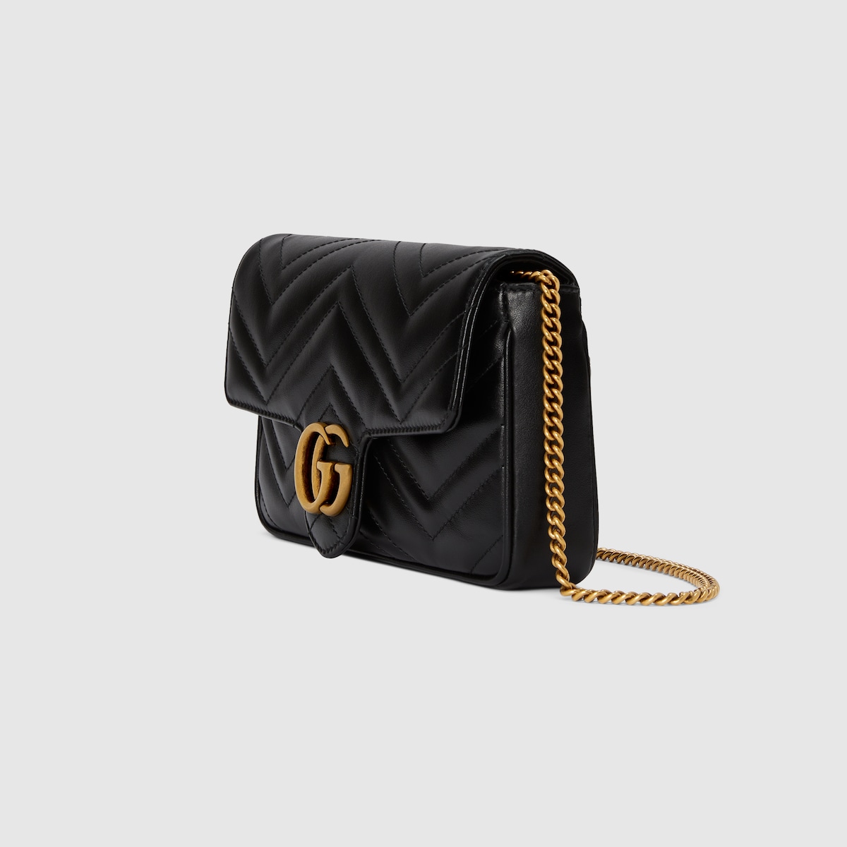 GUCCI　グッチ　〔GGマーモント〕スモール ショルダーバッグ GGマーモント〕スモール ショルダーバッグ ・ブラック レザー | GUCCI公式