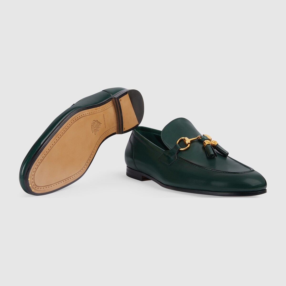 Men s Gucci Jordaan loafer in green leather GUCCI US