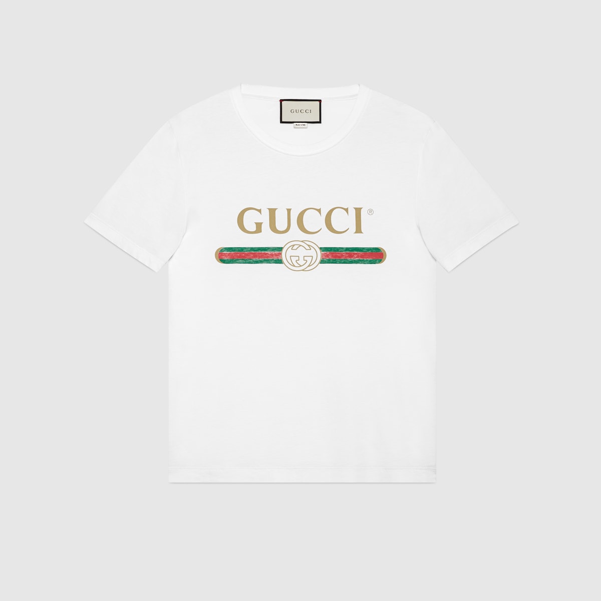 Playera lavada de ajuste holgado con el logotipo Gucci inJersey de